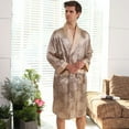 thumbnail image 2 of SWSMCLT Men's 2 Piece Bathrobe Soft Pajama Set Comfy With Pajama Short Luxury Halloween Cool Spaghetti Strap Pajamas Khaki Large, 2 of 5