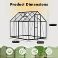 thumbnail image 4 of WUKHG 6x7.5FT Outdoor Greenhouse, Heavy-Duty Walk-in Greenhouse for Garden with Reinforced Aluminum Frame, UV-Resistant Polycarbonate Panels, All-Weather Greenhouse for Winter Planting, 4 of 11
