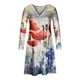 thumbnail image 4 of Vestido de jersey con cuello en V y manga larga estampado a la moda para mujer Fridja  yut4404, 4 of 5