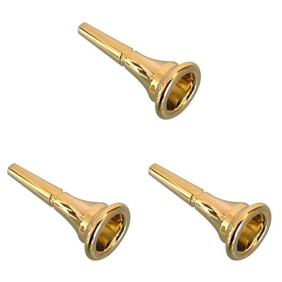3X French Horn Mouthpiece - Gold Plated - New