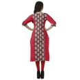 thumbnail image 5 of Moomaya Printed Straight Kurtis For Women V Neck Roll Up Sleeves Kurta Tunic, 5 of 6