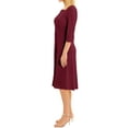 thumbnail image 5 of Nlife Women 3/4 Sleeve Round Neck Swing Midi Dress, L, 5 of 10