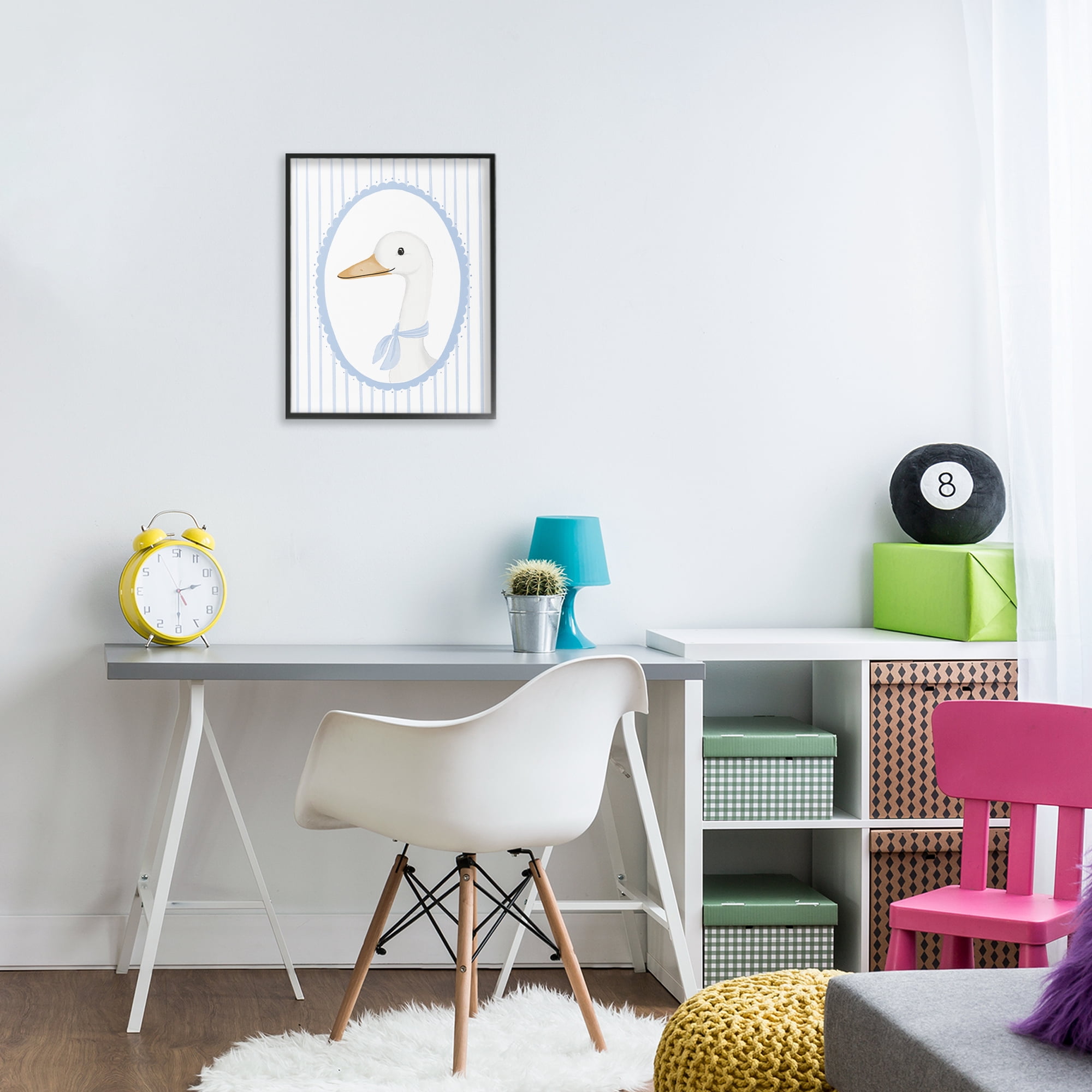 Stupell Industries Dainty Bordered Duck Black Framed Giclee Art, design by Cherrywood Lane