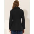 thumbnail image 4 of Abrigo de mujer con cuello ponit, gabardina de un solo pecho, gabardina Negro L, 4 of 5