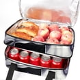thumbnail image 5 of Unicorn Large Capacity Double Layered Insulated Lunch Bag, 2 Compartment Refrigerated Meal Bag for Hand Carry, 7.1x11.4x16.1 Inches, 5 of 6