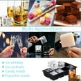 thumbnail image 5 of Bandeja de cubitos de hielo grande, molde cuadrado de silicona de grado alimenticio que se derrite lentamente, moldes de hielo flexibles para cócteles y golosinas de whisky, sin BPA, enfría cócteles, 5 of 5