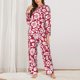 thumbnail image 2 of Balery Red Flowers Conjunto de Pijama con Estampado para Mujer, Conjunto de Dos Piezas con Manga Larga, Ropa de Dormir Suave con Bolsillos, Pijamas Cómodos-XX-Large, 2 of 7