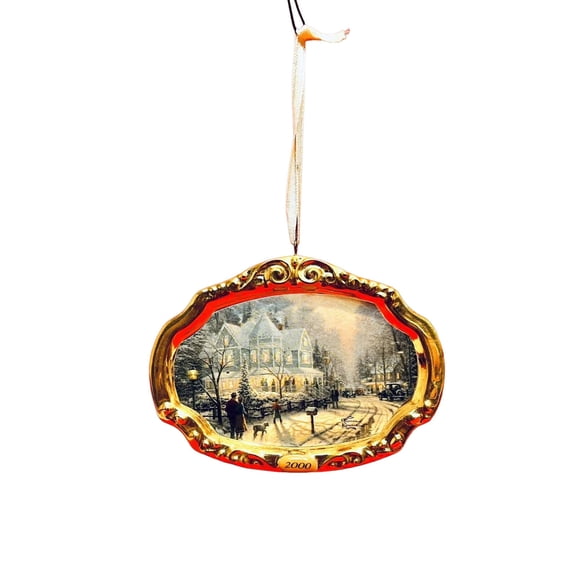 2000 A Holiday Gathering (Thomas Kinkade, Painter of Light) Hallmark Keepsake Christmas Tree Ornament - QX8561
