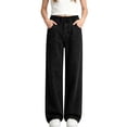 thumbnail image 2 of Plebaso Girls Boys Casual Straight Leg Jeans High Elastic Waist Stretch Pants Comfortable Fashion Denim Pants, 2 of 5