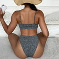 thumbnail image 5 of Womens Swimsuits Tankini Swimsuits Women Solid Splicing Strap Sexy Bikini Swimwear Bathing Two-Piece Swimsuit, 5 of 8