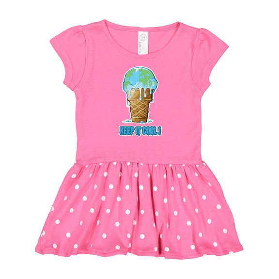 Inktastic Keep It Cool Melting Earth Ice Cream Cone Gift Baby Girl Dress