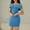 Blue, variant on Women's Off Shoulder Bodycon Dress, Sleeveless, Ribbed Knit, Solid Color, Casual Summer Dress