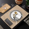 thumbnail image 7 of Khaki Placemats Set of 6 Rustic Farmhouse Solid Color Place Mats Indoor Wipeable Table Mats Washable Cloth Dining Table Placemats for Kitchen Holiday Party Home Decor 13x19 Inch, 7 of 7