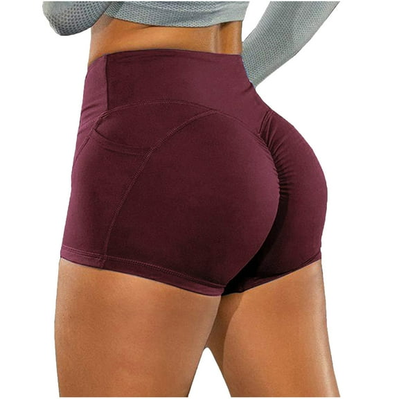 Women Workout Yoga Shorts - Premium Buttery Soft Solid Stretch Tummy Control Running Dance Volleyball Short Pants
