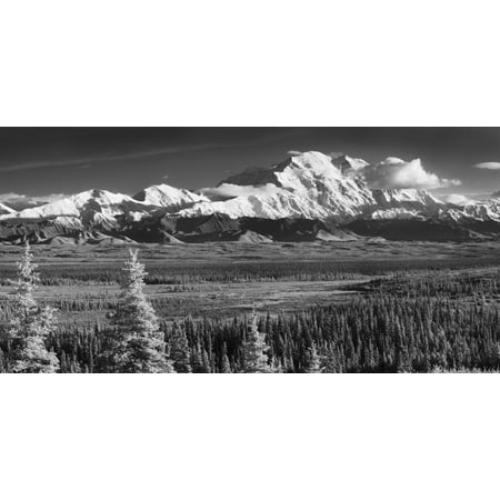 Infrared Panorama Of Denali And The Alaska Range Taken From Near The Wonder Lake Campground Denali National Park Stretched Canvas - John Delapp  Design Pics (38 x (Best Campgrounds Near Pictured Rocks)