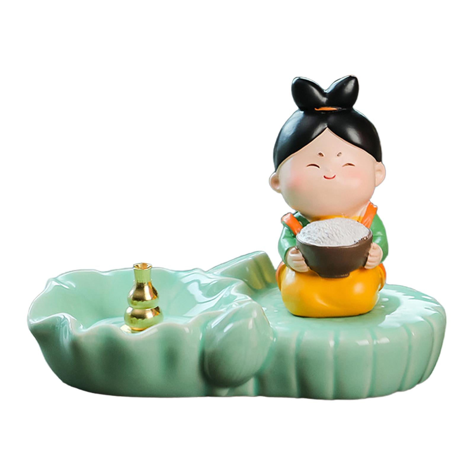 WLPZXP Coil Incense Burner Chinese Tang Girl Statue Incense Stick Holder for Farmhouse With Rice