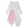 thumbnail image 4 of iiniim Kids Girls Long Sleeve Lyrical Performance Asymmetrical Dance Dress Pink 8, 4 of 7