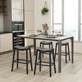 thumbnail image 4 of Gymax Set of 4 Saddle Bar Stools Bar Height Kitchen Chairs w/ Rubber Wood Legs Black, 4 of 10