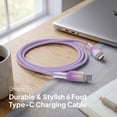 thumbnail image 3 of Powertek Frosty USB-C to USB-C Braided Cable, 6 ft, Purple, 3 of 7