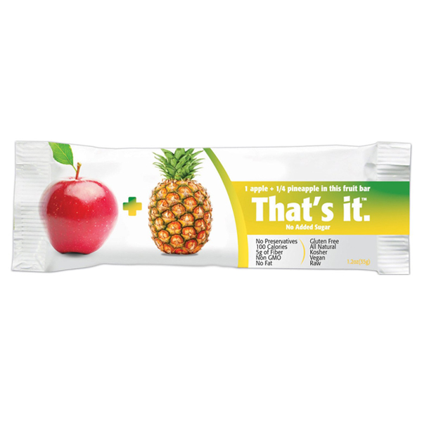 That's it Apple and Pineapple Fruit Bar 1.2 oz Bags Pack of 12