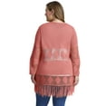 thumbnail image 2 of Avenue Women's Plus Size Pointelle Fringe Cardigan, 2 of 2