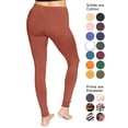 thumbnail image 3 of Stretch Is Comfort Women's Cotton Full Length Leggings Rust 2X, 3 of 7
