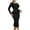 Black, variant on Bodycon Dress, Long Sleeve Square Neck Midi Dress with Ruffle Hem, Women's Date Night Dress for Special Occasions
