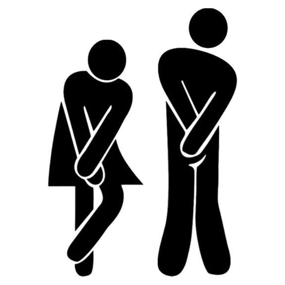 Men's & Women's Restroom Signs Self Adhesive Back Toilet Door Plates Sign Bathroom Door Signage for Commercial Mall Restaurant Office Black