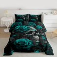 thumbnail image 2 of Homewish Gothic Skeleton Skull Bedding Comforter Set, Green Rose Flower Twin Comforter Sets, Romantic Valentines Day Reversible Bedding Set, Super Cozy Room Decor, 2-Piece, 2 of 8