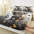 thumbnail image 3 of Castle Fairy Highland Cow Twin Sheet Sets 3pcs for Boys Girls,Rustic Farmhouse Animal Twin Fitted Sheet Microfiber,Floral Flowers Butterflies Breathable Flat Sheet,Breathable Home Decor, 3 of 7