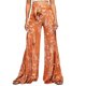 thumbnail image 1 of VISgogo - Pantalones palazzo con cinturón para mujer, pantalones de playa sueltos bohemios de cintura alta con estampado floral/a cuadros/cachemira VISgogo moda, 1 of 3