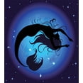 thumbnail image 3 of Mermaid Duvet Cover Set, Silhouette of Aquatic Girl on Moon Sky Background Fictional Print, Decorative 2 Piece Bedding Set with 1 Pillow Sham, Twin Size, Purple Black, by Ambesonne, 3 of 3