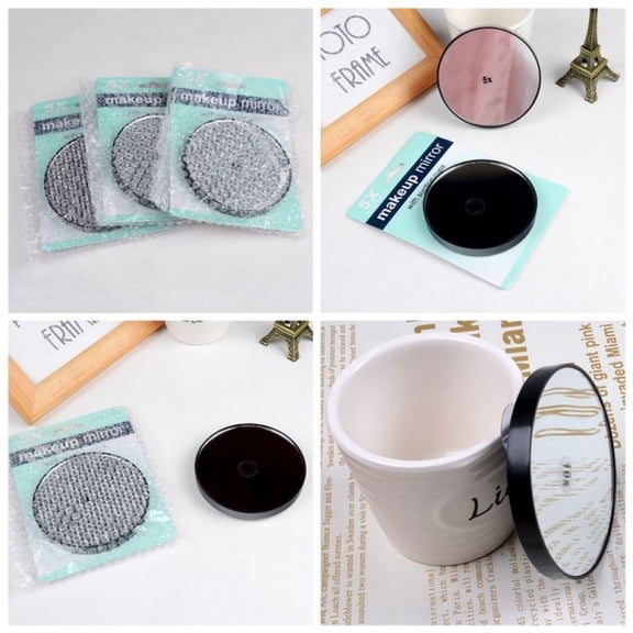 5X Magnifying Makeup Mirror,Round Mirror 2 Suction Cups Facial Makeup Shaving Home Travel Essential