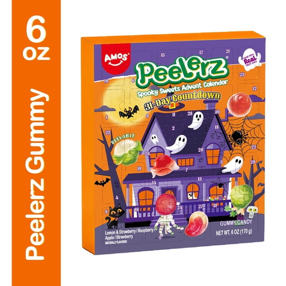 Amos Peelerz Halloween Calendar Candy Mix, 31 Days Countdown Calendar Gifts for Halloween, 6 oz