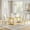 Gold White Table & Gold White Chair, variant on 70" Modern Glass Dining Table Set, Rectangular Tempered Glass Table with "G"-Shaped Stainless Steel Base and 6 Round PU Leather Chairs, Seating for 6