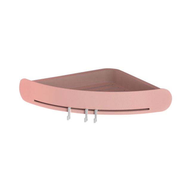 yingyy Bathroom Wall Shelf Shower Gel Bathing Tool Storage Wall Mounted Metal Drain Rack Soap Holder Cup Castor Drain Rack Kitchen Tool Pink