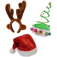 thumbnail image 1 of SET OF 3 Christmas Hats-Santa Hat, Elf Hat, Coil Santa Hat -, 1 of 7