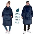 thumbnail image 5 of PAVILIA Wearable Blanket Hoodie for Women Men, Oversized Hoodie Sweatshirt Blanket, Hooded Sweater Blanket Neck Warmer, Fleece Soft Hug Sleep Pod Adult, Cozy Warm Plush Gift Ideas Mom Wife, Navy Blue, 5 of 7