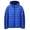 Blue, variant on Men's Puffer Jackets Casual Warm Lightweight Down Jacket Winter Solid Color Waterproof Zipper Hooded Coat Red XXL
