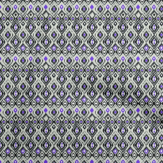oneOone Cotton Poplin Beige Fabric Ikat Sewing Fabric By The Yard Printed Diy Clothing Sewing Supplies 56 Inch Wide