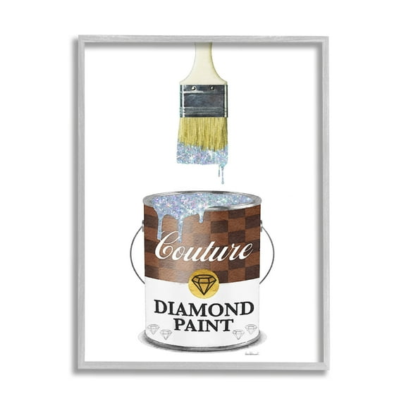 Stupell Industries Couture Diamond P. Brown Fashion Pattern Pop Brush, 11 x 14, Design by Amanda Greenwood