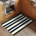 thumbnail image 3 of Yellow Navy Blue Striped Bathroom Rug Washable 2x3 Entryway Rug Non Slip Neutral Minimalist Lines Front Door Mat Low Pile Indoor Doormat Throw Floor Carpet for Kitchen Bedroom Entrance, 3 of 8