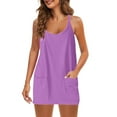 thumbnail image 3 of YanHoo Shorts Dress Romper for Women Short Summer Dress for Women Strappy Athletic Romper Hot Shot Mini Dress Workout Onesie Outfits with Pockes 2024, 3 of 8