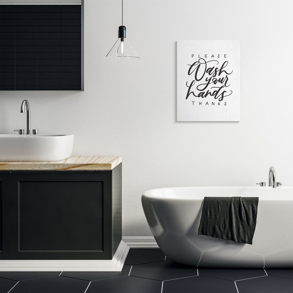 Stupell Industries What Your Hands Phrase Polite Bathroom Sentiment Designed by Amanda Houston