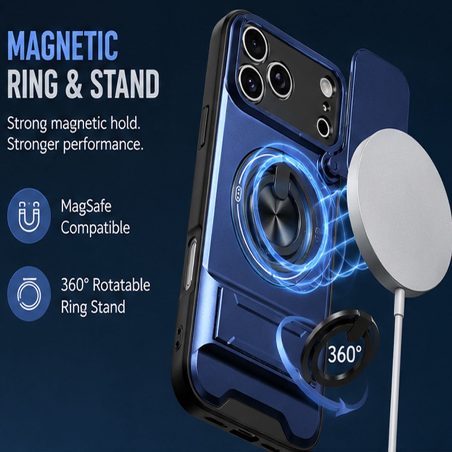 All-In-One Rugged Case for iPhone 17 Pro - Dark Blue