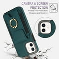 thumbnail image 5 of Allytechgroup iPhone X/ XS Case with Wallet, Ring Holder Stand Cards Slots Cash Pocket Drop Protection Retro Leather Case for Girls Women for Apple iPhone X/ XS, Green, 5 of 8