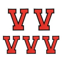 Iron on Letter  4.4"/3.1" Alphabet V Patches for Repairing Clothing DIY (Red, Pack of 5)