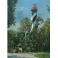 thumbnail image 2 of Bansemer, Roger 25x32 White Modern Wood Framed Museum Art Print Titled - St. Augustine Lighthouse and Carver Street, 2 of 4