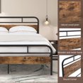 thumbnail image 2 of Black Iron Platform Bed Frame Full Size with Vintage Headboard and Footboard, Metal Full Bed Frame Mattress Foundation with 530LBS Load Capacity, No Box Spring Required, 2 of 9