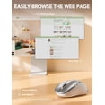thumbnail image 6 of Wireless Mouse for Laptop, Ergonomic Silent Computer Mouse with USB & USB-C, 3 DPI 6 Buttons,Silver Grey, 6 of 8